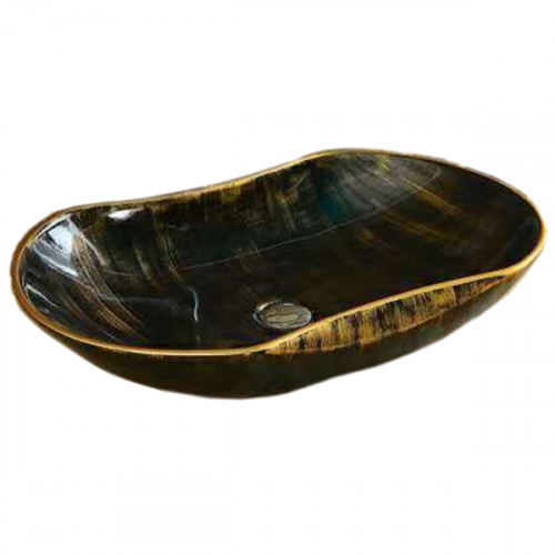 Раковина-чаша CeramaLux 66 7097 Бронза фаянс накладная