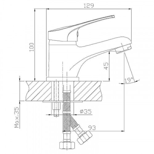 Смеситель для раковины Rossinka B35-11 Хром