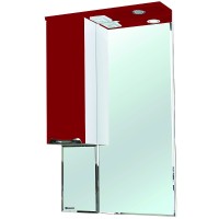 Зеркало со шкафом Bellezza Альфа 55 L 4618808002032 с подсветкой Белое Красное МДФ / ЛДСП, стекло