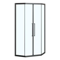 Душевой уголок Azario Osaka 100х100 AZ-092K2-100-MB-CL профиль Черный матовый стекло прозрачное