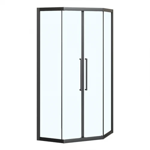 Душевой уголок Azario Osaka 100х100 AZ-092K2-100-MB-CL профиль Черный матовый стекло прозрачное