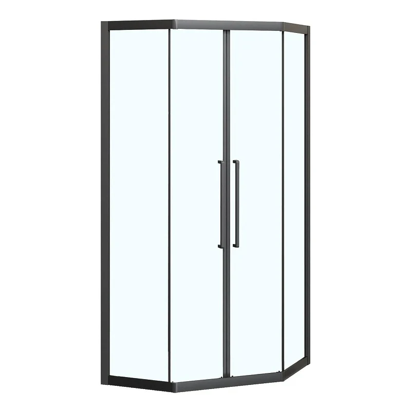 Душевой уголок Azario Osaka 100х100 AZ-092K2-100-MB-CL профиль Черный матовый стекло прозрачное