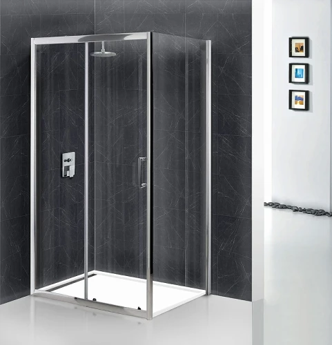 Душевой уголок BelBagno Uno 120х90 UNO-195-AH-1-120/90-C-Cr профиль Хром стекло прозрачное