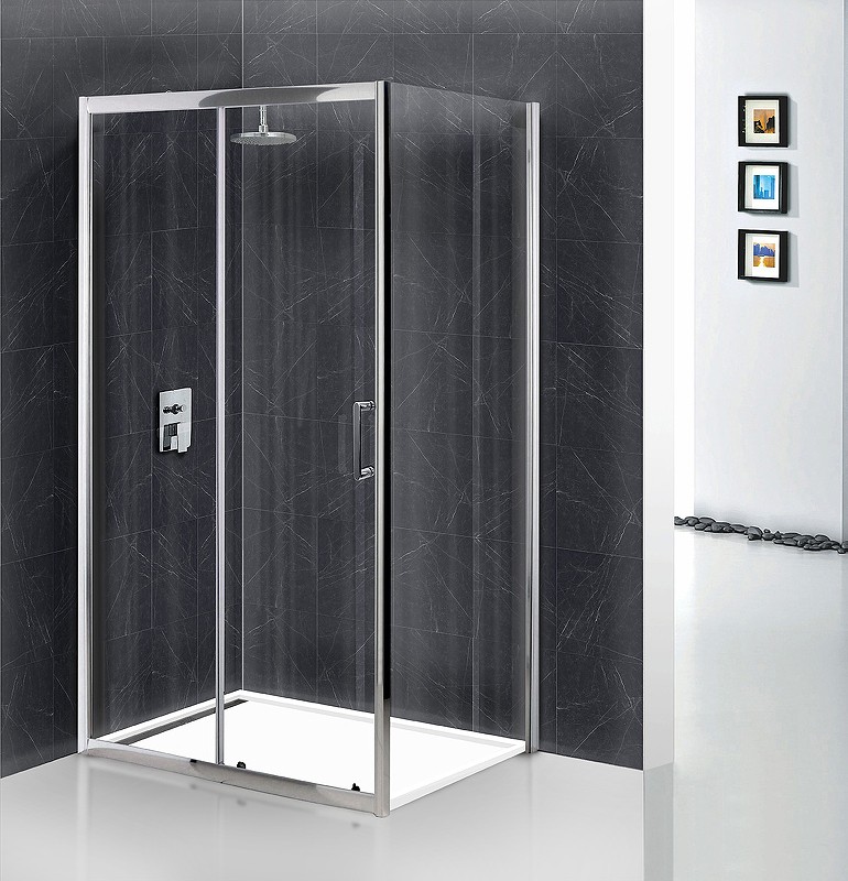 Душевой уголок BelBagno Uno 120х90 UNO-195-AH-1-120/90-C-Cr профиль Хром стекло прозрачное