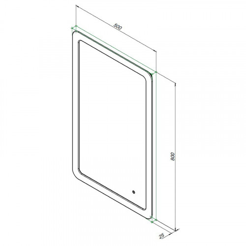 Зеркало Aquanet Ирис 50 326446 с подсветкой с сенсорным выключателем и подогревом стекло