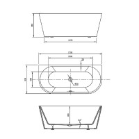 Акриловая ванна Vincea 170x80 VBT-421-1700MB без гидромассажа