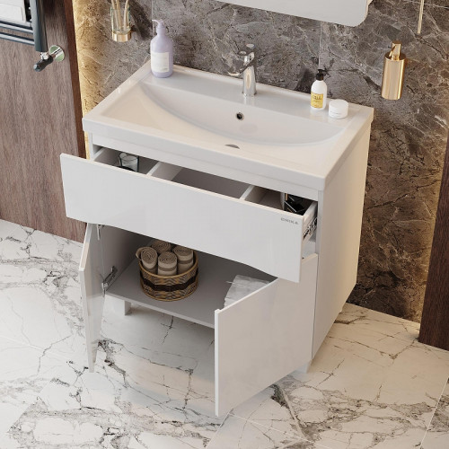 Тумба под раковину Onika Стрим 80 108059 цвет Белый