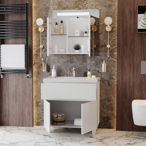 Тумба под раковину Onika Стрим 80 108059 цвет Белый