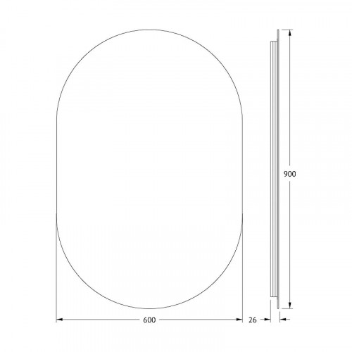 Зеркало Defesto Opti 60х90 DF 2905 с подсветкой 25W-4500K/Без выключателя/Нейтральный белый свет