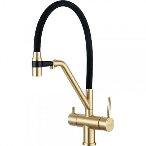 Смеситель для кухни Gappo G4398-83 Золотой сатин Черный латунь