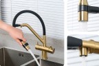 Смеситель для кухни Gappo G4398-83 Золотой сатин Черный латунь