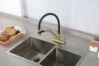 Смеситель для кухни Gappo G4398-83 Золотой сатин Черный латунь