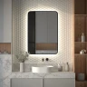 Зеркало Defesto Aura 70х100 DF 2969S с подсветкой 32W-4500K/Сенсорный выключатель/Нейтральный белый свет/Черная рама