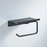 Держатель туалетной бумаги Shevanik SG57H SG5705H-1 с полкой цвет Черный