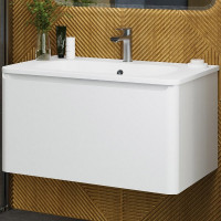 Тумба под раковину Art&amp;Max Sanremo 80 AM-Sanremo-800-1C-SO-BL подвесная Белая глянцевая