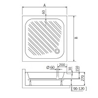 Акриловый поддон для душа RGW Acrylic B/CL-S 80x80 16180188-51 Белый