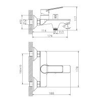 Смеситель для ванны Haiba HB60559 Хром на стену