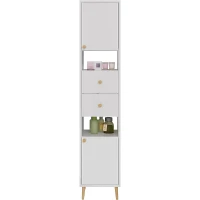 Шкаф пенал Dreja Luno 35 R 99.2004 Белый глянец МДФ / ЛДСП