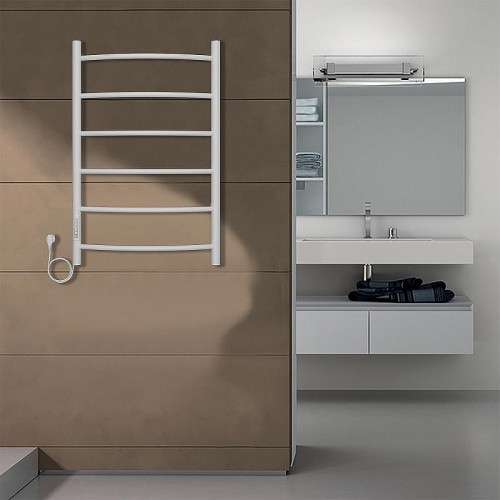 Электрический полотенцесушитель Azario Verona 500x800 П6 AZ04758W диммер слева Белый