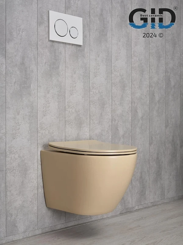 Унитаз Gid Convexo Sr2198 62210Y подвесной цвет Светло-коричневый матовый с сиденьем Микролифт