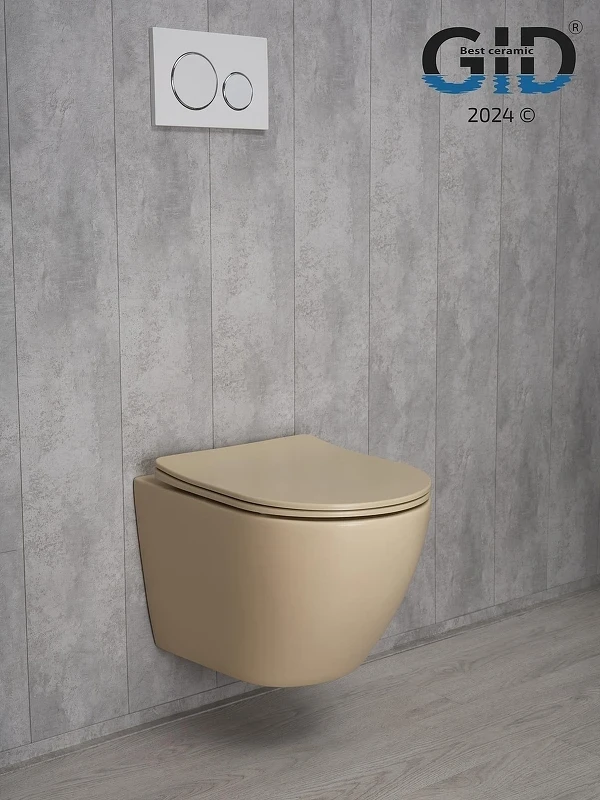 Унитаз Gid Convexo Sr2198 62210Y подвесной цвет Светло-коричневый матовый с сиденьем Микролифт