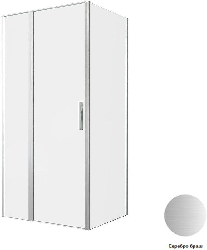 Душевой уголок Allen Brau Priority 100x80 3.31029.BA+3.31041.BA цвет профиля Серебро браш стекло прозрачное