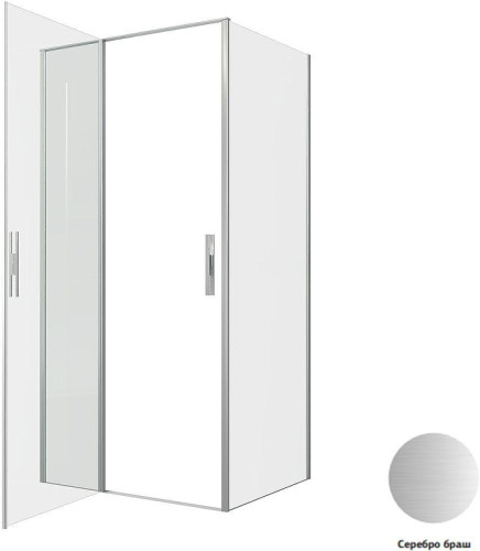 Душевой уголок Allen Brau Priority 100x80 3.31029.BA+3.31041.BA цвет профиля Серебро браш стекло прозрачное