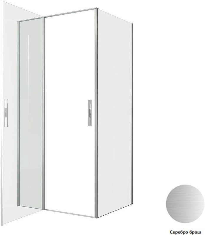 Душевой уголок Allen Brau Priority 100x80 3.31029.BA+3.31041.BA цвет профиля Серебро браш стекло прозрачное