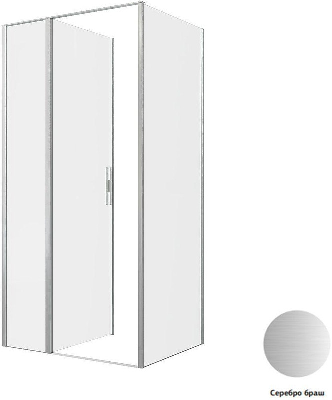 Душевой уголок Allen Brau Priority 100x80 3.31029.BA+3.31041.BA цвет профиля Серебро браш стекло прозрачное