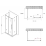 Душевой уголок Abber Schwarzer Diamant 140x50 AG30140BH-S50B-S50B профиль Черный стекло прозрачное