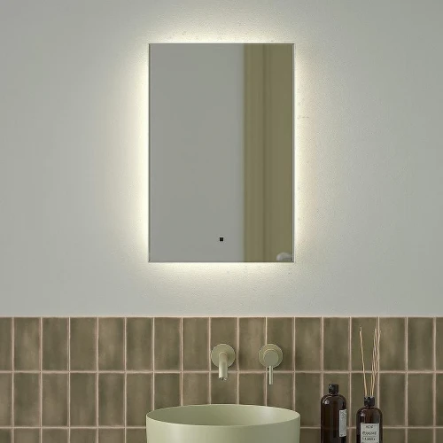 Зеркало Defesto Glow 40х60 DF 2502R с подсветкой 17W-4500К/с фацетом/ИК - выключатель/Нейтральный белый свет