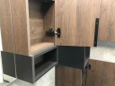 Зеркало со шкафом Comforty Франкфурт 90 00004150529 Дуб шоколадно-коричневый Черное матовое МДФ / ЛДСП, стекло