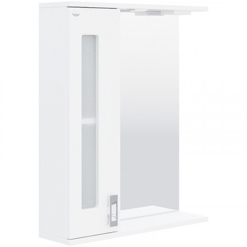 Зеркало со шкафом Onika Кристалл 58.01 205817 с подсветкой Белое МДФ / ЛДСП, стекло