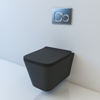 Унитаз beWash Kraft BKWHR105510 подвесной Черный матовый с сиденьем Микролифт фарфор подвесной