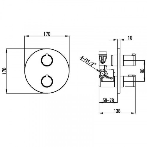 Смеситель для душа Lemark Yeti LM7827C с термостатом Хром