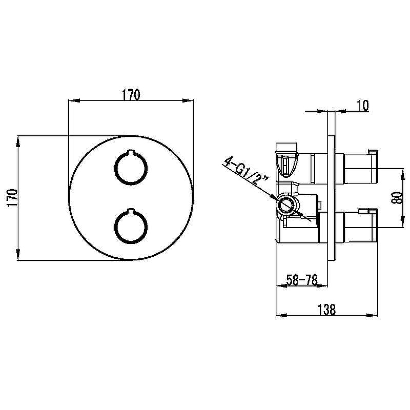 Смеситель для душа Lemark Yeti LM7827C с термостатом Хром