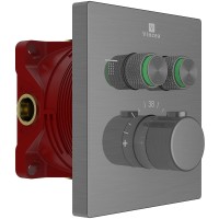 Смеситель для душа Vincea VSCV-321T-MGM с термостатом Вороненая сталь латунь встраиваемый