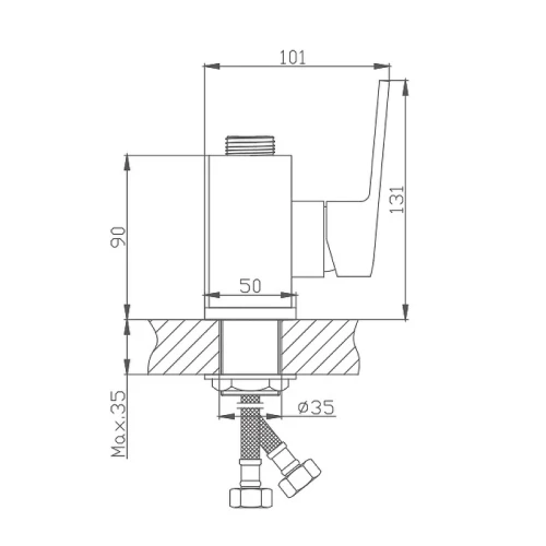 Смеситель для кухни Haiba HB73563 Хром без излива