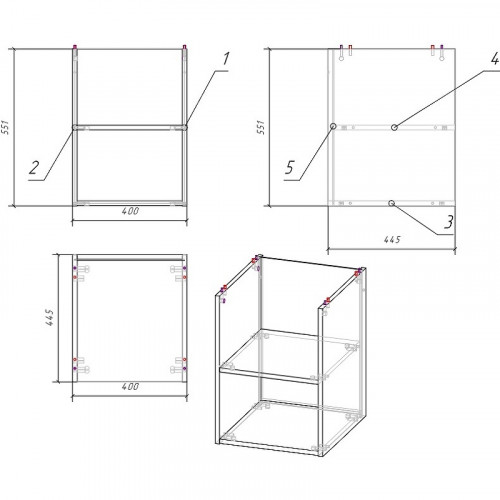 Полка Cersanit Moduo 40 SB-MD-MOD40-SZ Дуб МДФ / ЛДСП