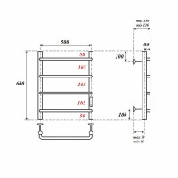 Электрический полотенцесушитель Point Ника PN08856 П4 500x600 диммер справа Хром