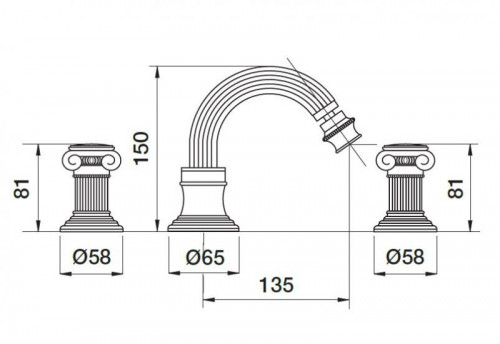 Смеситель для биде Cezares Olimp OLIMP-BBS2-02-M Бронза латунь