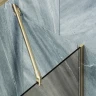 Шторка на ванну Maybah Glass MGV-135-3у 440x1400 в узком профиле Золото стекло бронзовое