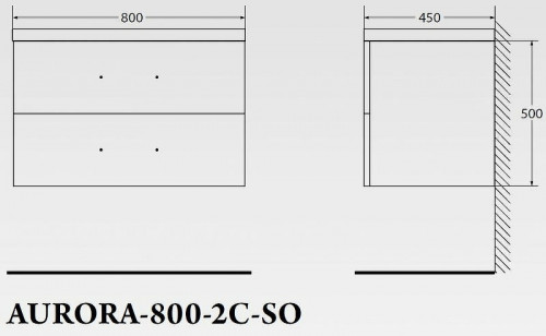 Тумба под раковину BelBagno Aurora 80 AURORA-800-2C-SO-RT подвесная Rovere Tabacco МДФ / ЛДСП