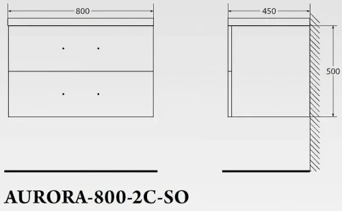 Тумба под раковину BelBagno Aurora 80 AURORA-800-2C-SO-RT подвесная Rovere Tabacco МДФ / ЛДСП