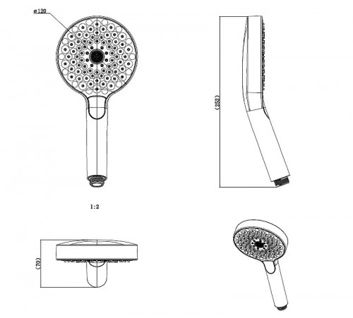 Ручной душ Splendy Sense T ST21712R3CRW цвет Хром