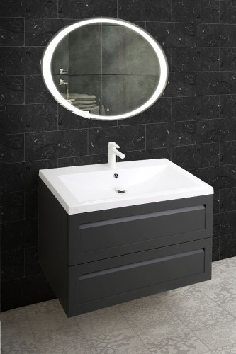 Тумба под раковину Art&amp;Max AM-Platino-750-2C-SO-GM подвесная Серый матовый МДФ / ЛДСП