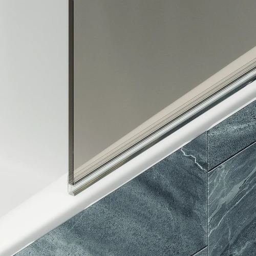 Шторка на ванну Maybah Glass MGV-606-3 500x1400 поворотная на монопетле Золото стекло бронзовое