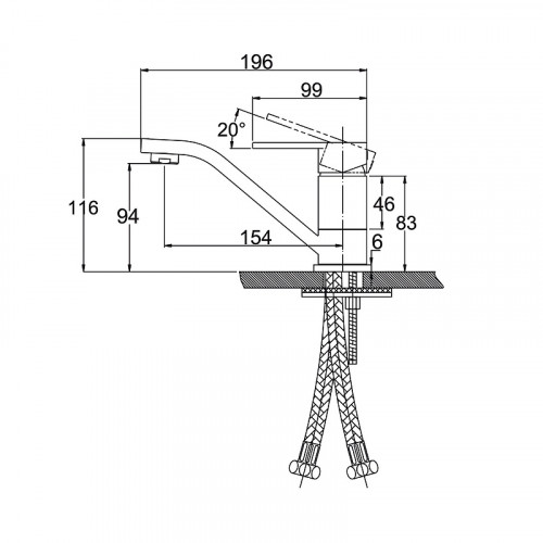Смеситель для раковины Kaiser Sonat 34010-4 Белый латунь