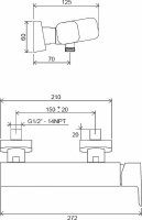 Смеситель для душа Ravak 10° Free black-TD F 032.20/150 X070153 Черный матовый латунь на стену