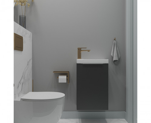 Тумба под раковину ЗОВ Монови Слим 40 MS40G подвесная цвет Антрацит